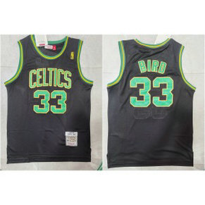 NBA Celtics 33 Larry Bird Black Men Jersey