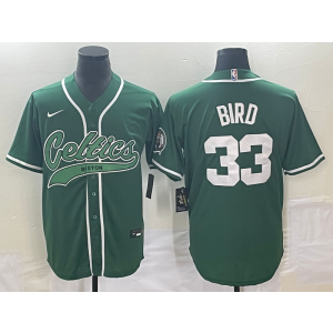 NBA Celtics 33 Larry Bird Green Baseball Nike Men Jersey
