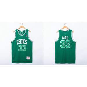 NBA Celtics 33 Larry Bird Green M&N Python Basketball Men Jersey