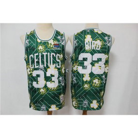NBA Celtics 33 Larry Bird Green Tear Up Pack Hardwood Classics Men Jersey