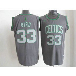 NBA Celtics 33 Larry Bird Grey Graystone Men Jersey