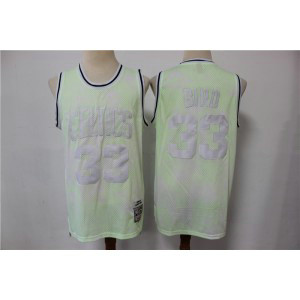 NBA Celtics 33 Larry Bird Light Green Hardwood Classics Men Jersey