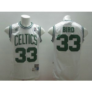 NBA Celtics 33 Larry Bird White Men Jersey