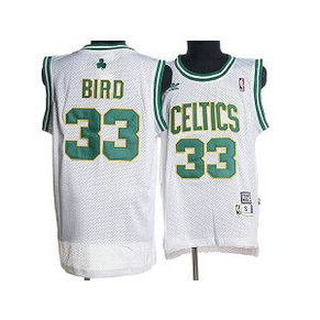 NBA Celtics 33 Larry Bird White Throwback Men Jersey