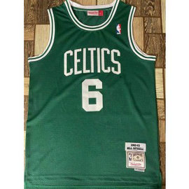 NBA Celtics 6 Bill Russell Green Throwback Men Jersey