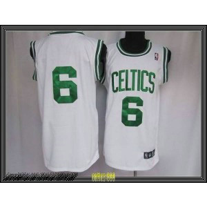 NBA Celtics 6 Bill Russell White Throwback Men Jersey