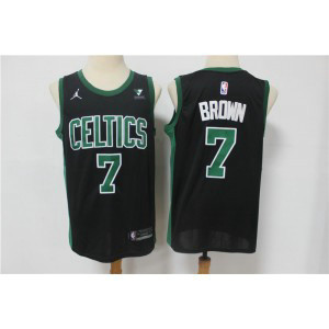 NBA Celtics 7 Jaylen Brown Black Jordan 2021 Men Jersey