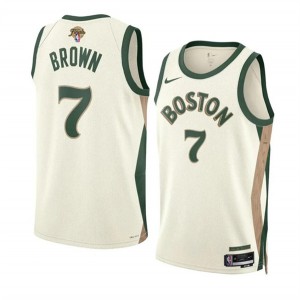 NBA Celtics 7 Jaylen Brown Cream 2024 Finals Nike Men Jersey NBA Celtics 7 Jaylen Brown Cream 2024 Finals Nike Men Jersey