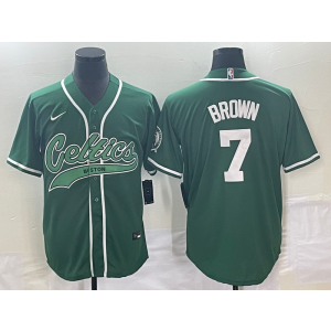 NBA Celtics 7 Jaylen Brown Green Baseball Nike Men Jersey