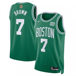 NBA Celtics 7 Jaylen Brown Kelly Green 2024 Finals Nike Men Jersey