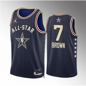 NBA Celtics 7 Jaylen Brown Navy 2024 All Star Jordan Men Jersey