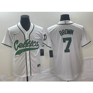 NBA Celtics 7 Jaylen Brown White Baseball Nike Men Jersey