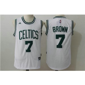 NBA Celtics 7 Jaylen Brown White Men Jersey