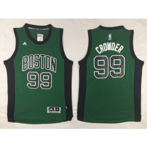 NBA Celtics 99 Crowder Green With Black Number Men Jersey