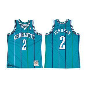 NBA Charlotte Hornets 2 Larry Johnson 1992-93 Hardwood Classics Men Jersey