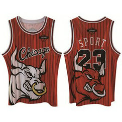 NBA Chicago Bulls 23 Michael Jordan Red Print Men Jersey