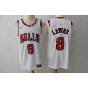 NBA Chicago Bulls 8 Zach LaVine Nike White Men Jersey