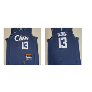 NBA Clippers 13 Paul George 2024 City Blue Nike Men Jersey