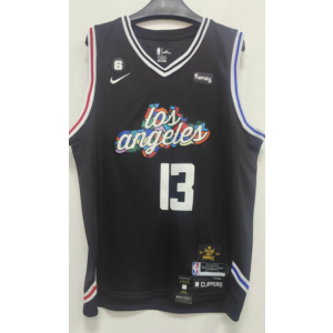 NBA Clippers 13 Paul George Black 2022-23 New Nike Men Jersey