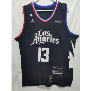 NBA Clippers 13 Paul George Black Jordan Men Jersey