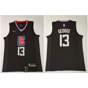 NBA Clippers 13 Paul George Black Nike Men Jersey