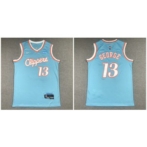 NBA Clippers 13 Paul George Blue City Men Jersey