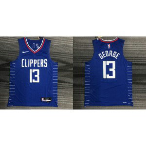 NBA Clippers 13 Paul George Blue New AU Style Men Jersey