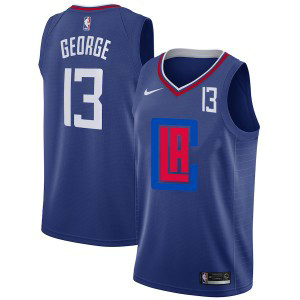 NBA Clippers 13 Paul George Blue Nike City Edition Men Jersey