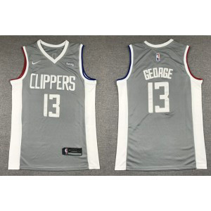 NBA Clippers 13 Paul George Grey Nike Men Jersey