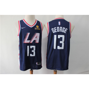 NBA Clippers 13 Paul George Navy City Edition Swingman Nike Men Jersey With Logo