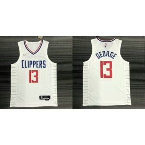 NBA Clippers 13 Paul George White New AU Style Men Jersey