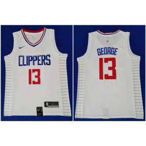 NBA Clippers 13 Paul George White Nike Men Jersey