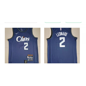 NBA Clippers 2 Kawhi Leonard 2024 City Blue Nike Men Jersey