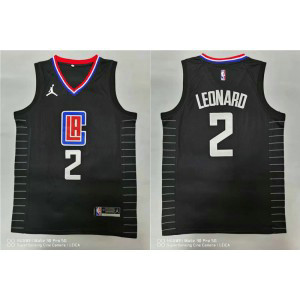 NBA Clippers 2 Kawhi Leonard Black Jordan Men Jersey 1
