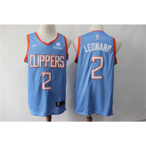 NBA Clippers 2 Kawhi Leonard Blue Nike Men Jersey With Logo