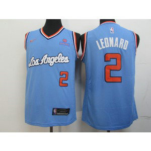NBA Clippers 2 Kawhi Leonard Light Blue Nike Men Jersey
