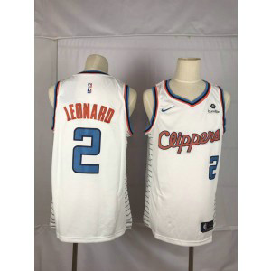 NBA Clippers 2 Kawhi Leonard White Nike Throwback Men Jersey