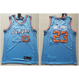 NBA Clippers 23 Lou Williams Light Blue Nike Men Jersey