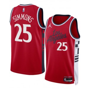 NBA Clippers 25 Ben Simmons Red 2024-25 Statement Edition Jordan Men Jersey