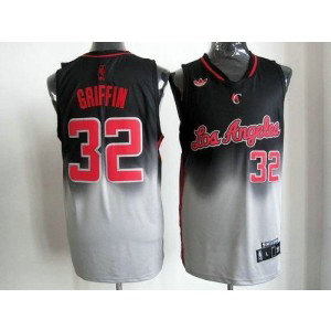 NBA Clippers 32 Blake Griffin Black Grey Fadeaway Men Jersey