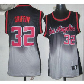 NBA Clippers 32 Blake Griffin Black With Grey Fadeaway Women Jersey