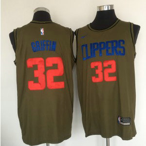 NBA Clippers 32 Blake Griffin Olive Nike Swingman Men Jersey