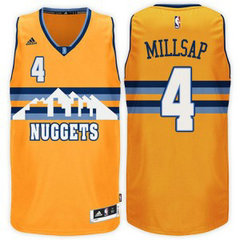 NBA Denver Nuggets 4 Paul Millsap Alternate Gold New Swingman Men Jersey