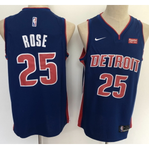 NBA Detroit Pistons 25 Derrick Rose Blue Nike Men Jersey