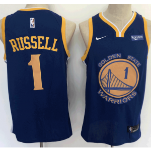 NBA Golden State Warriors 1 D'Angelo Russell Blue Nike Men Jersey With Logo