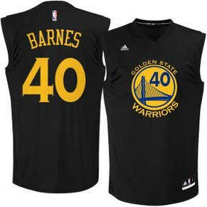 NBA Golden State Warriors 40 Harrison Barnes Fashion Replica Black Men Jersey