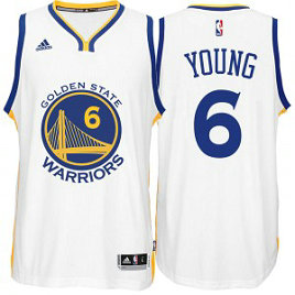 NBA Golden State Warriors 6 Nick Young Adidas White Men Jersey