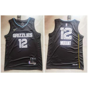 NBA Grizzlies 12 Ja Morant Black Nike Men Jersey