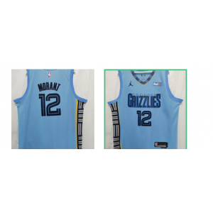 NBA Grizzlies 12 Ja Morant Blue Jordan Men Jersey