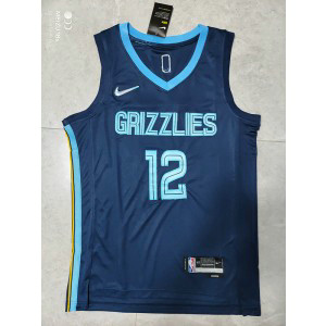 NBA Grizzlies 12 Ja Morant Navy 75th Anniversary Men Jersey